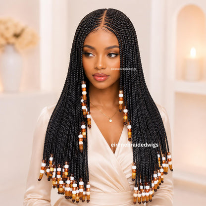 Fulani Cornrow Braids Wig with Beads for Black Women – product image 1
