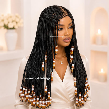 Fulani Cornrow Braids Wig with Beads for Black Women – product image 6