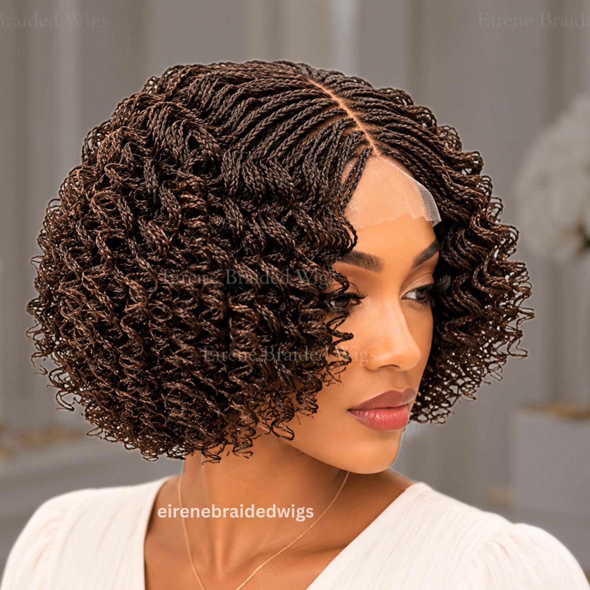 Curly Micro Twist Braided Bob Wig – product image 2