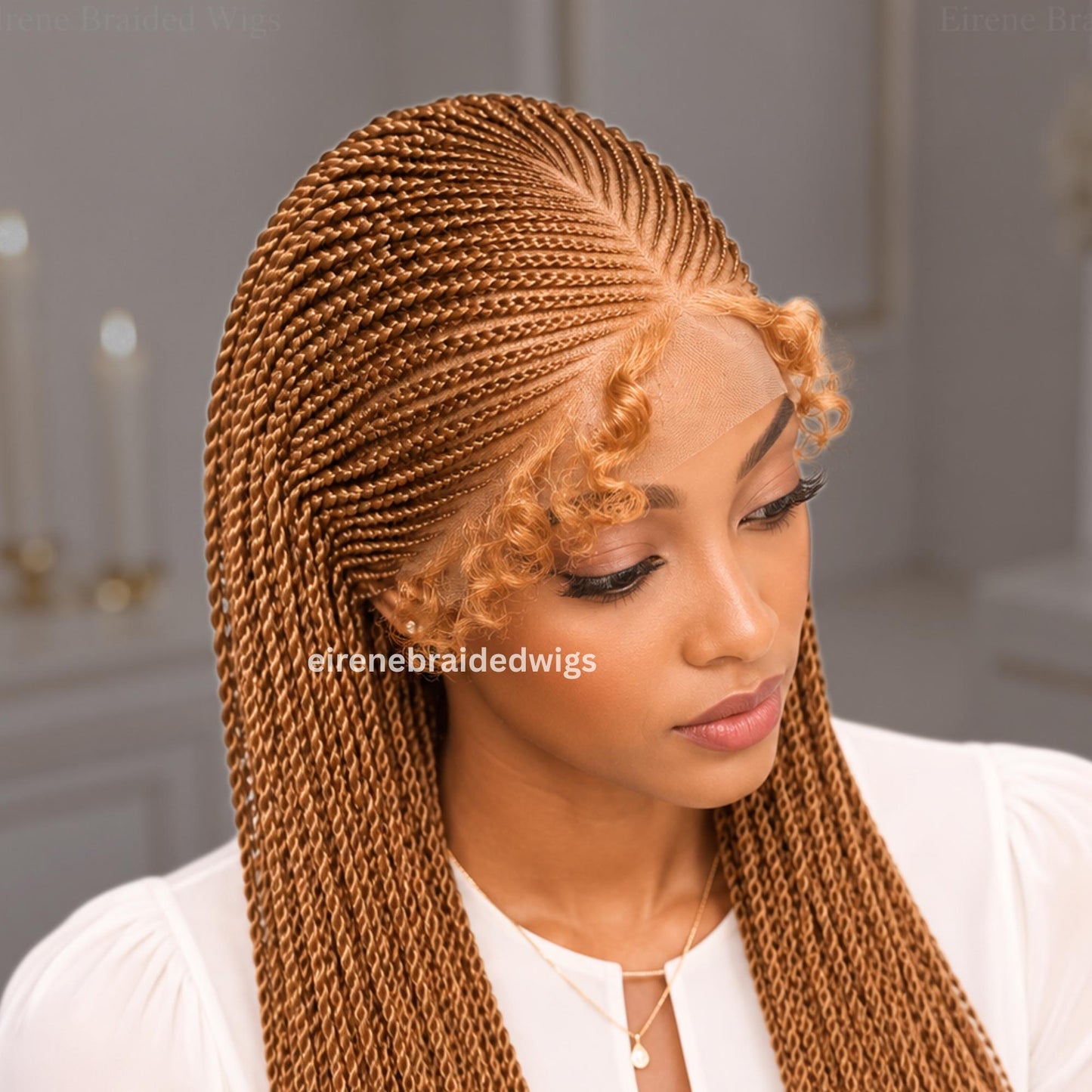 Braided Wigs for Black Women 30 Inch Braided Wig – Lace Frontal Cornrow with Baby Hair – product image 2