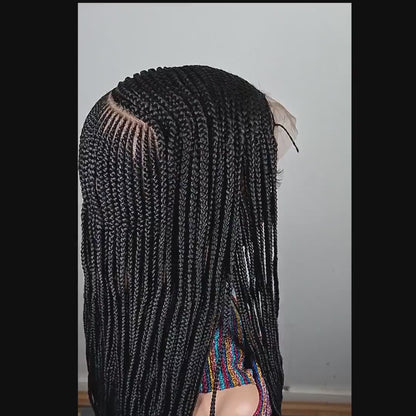 Full Lace Conrow Braided Wigs For Black Women, Fulani Braid Wig, Ghana Weave Crochet