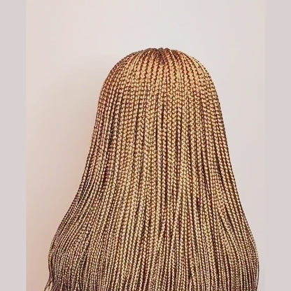 Braided Wigs For Black Women Gold Box Braids Headband Wig: Afro Updo Style