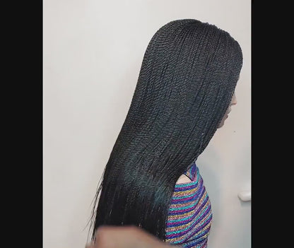 Braided Wigs For Black Women Micro Twist Braided Wig: Lightweight Lace Closure Wig