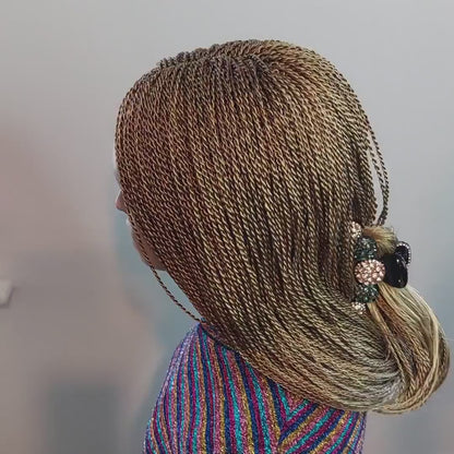 Braided Wigs For Black Women Micro Twist Braided Wig: Lightweight Lace-Front, 24 Inch