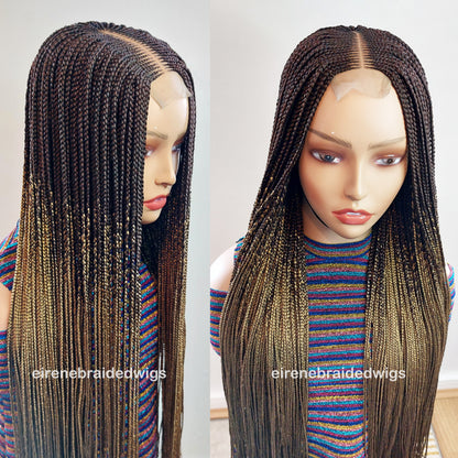 Black & Honey Brown 35inches Fulani Conrow Braided Wig