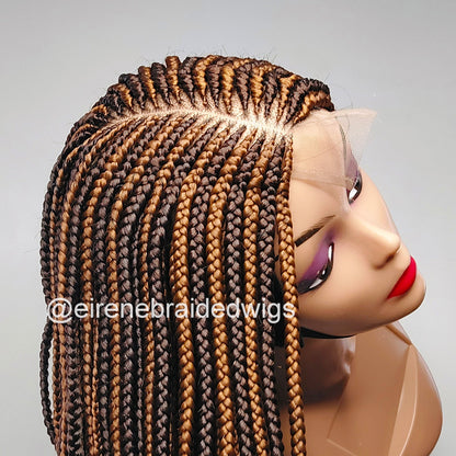 Fulani Conrow gold brown braids wig