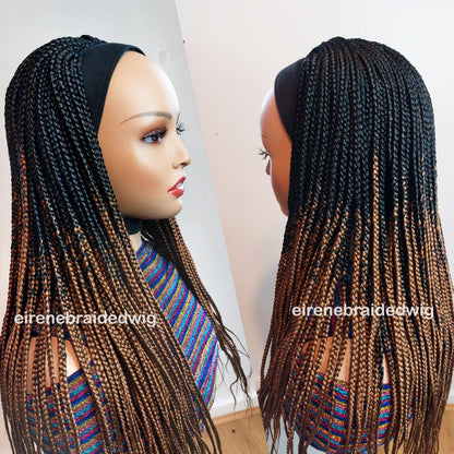 Black/Copper Braided Headband Wig