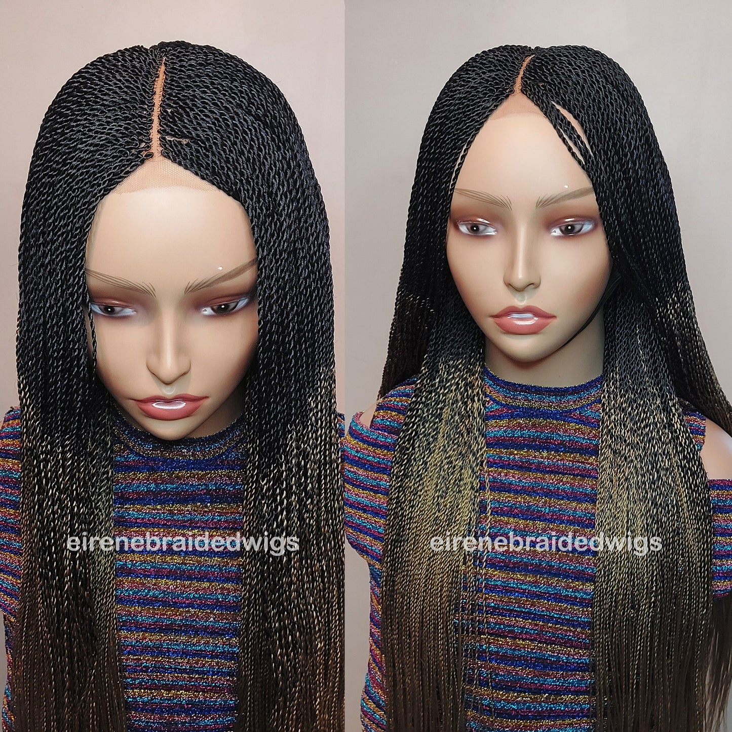 Two Tone Senegalese Twist Braids Wig