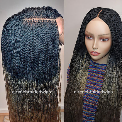 Two Tone Senegalese Micro Twist Braided Wig