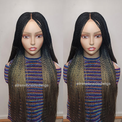 Two Tone Senegalese Micro Twist Braided Wig