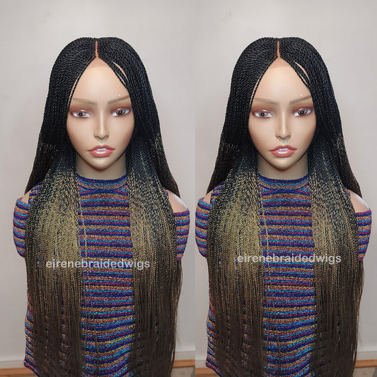 Two Tone Senegalese Twist Braids Wig