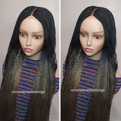 Two Tone Senegalese Twist Braids Wig