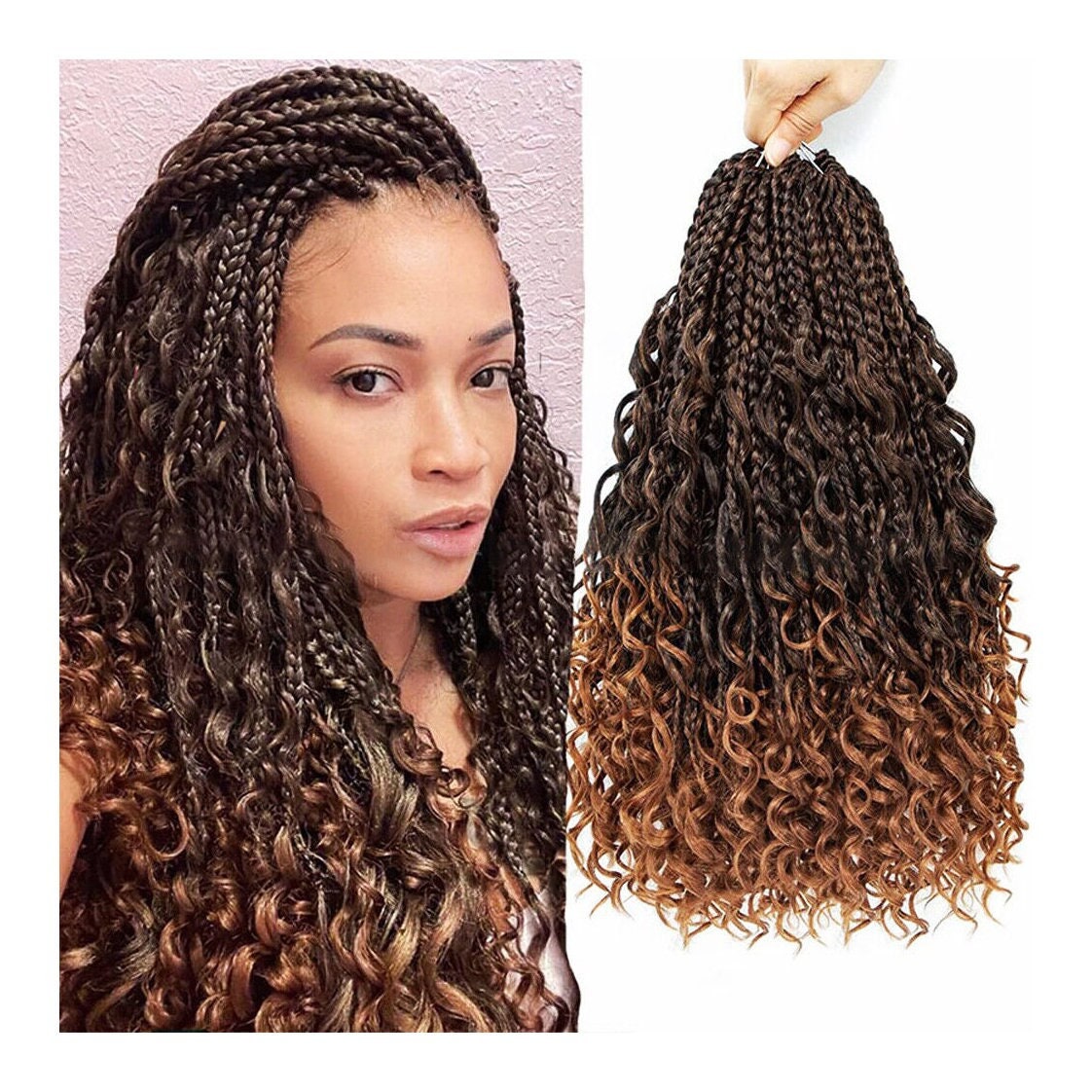 8pk 14inches River box braid crochet hair extension